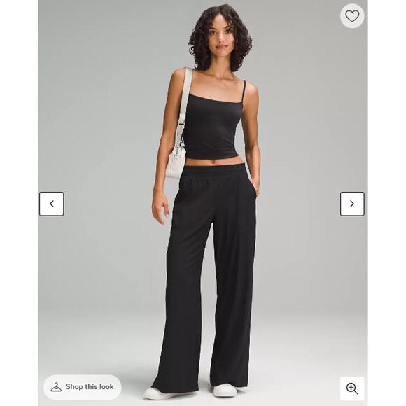 Lululemon Pants Women 6 Swift Mid Rise Wide Leg Full Black Athletic Work Busines - Picture 1 of 16